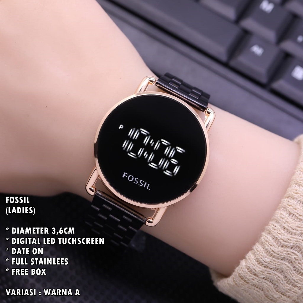 (BISA COD) JAM TANGAN FASHION WANITA LED TOUCHSCREEN RANTAI BULAT TANGGAL