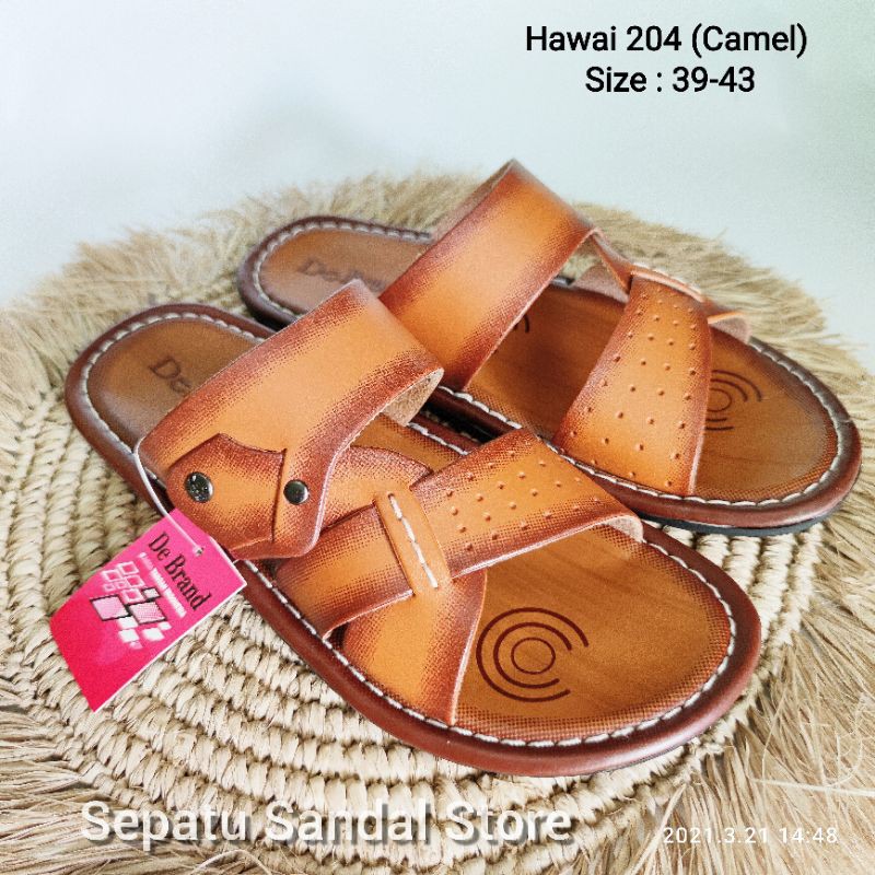 Sandal Kulit De Brand Hawai 204 Sandal Casual Pria Original Branded Fashion Pria