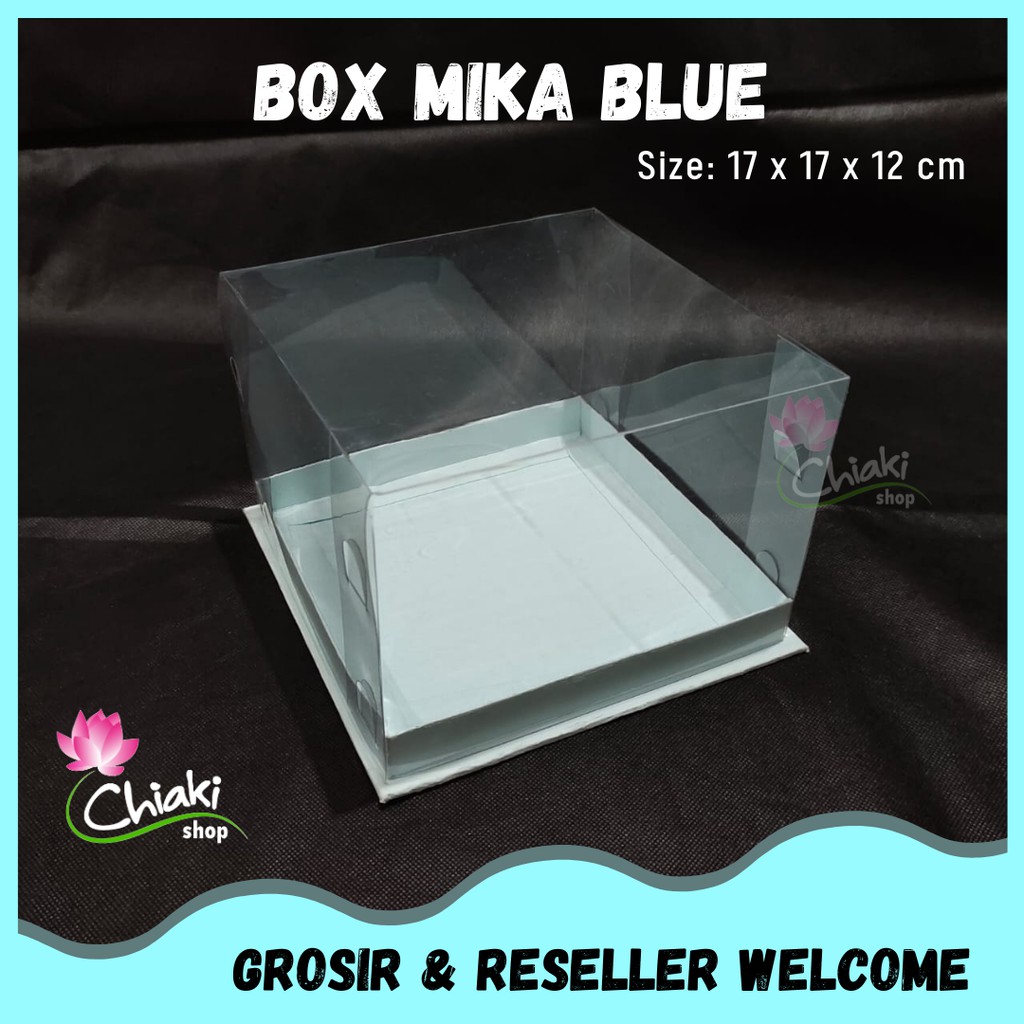 

Box Mika ALAS BLUE 17 x 17 x 12 cm Cupcake isi 4 Cake Pudding Tart Dus BIRU Karton Doos Kotak Chiaki