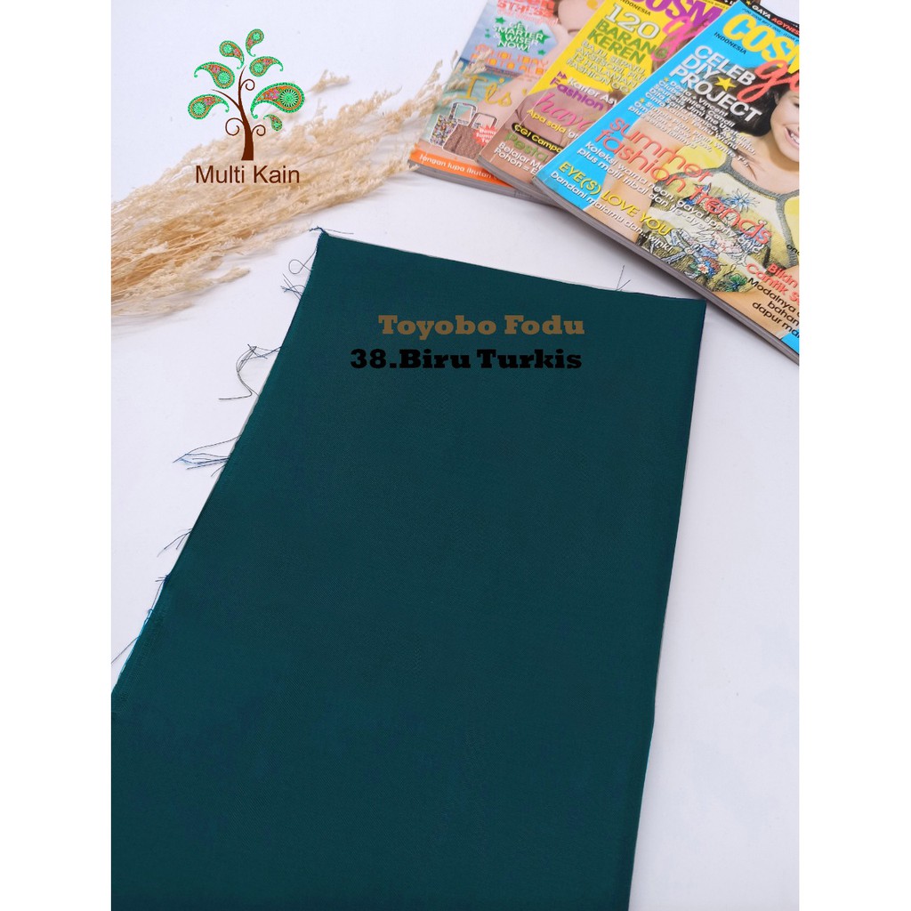 Bahan Multi kain katun cotton toyobo FODU (COPYRIGHT, TERDAFTAR) asli premium-FODU38 biru turkis