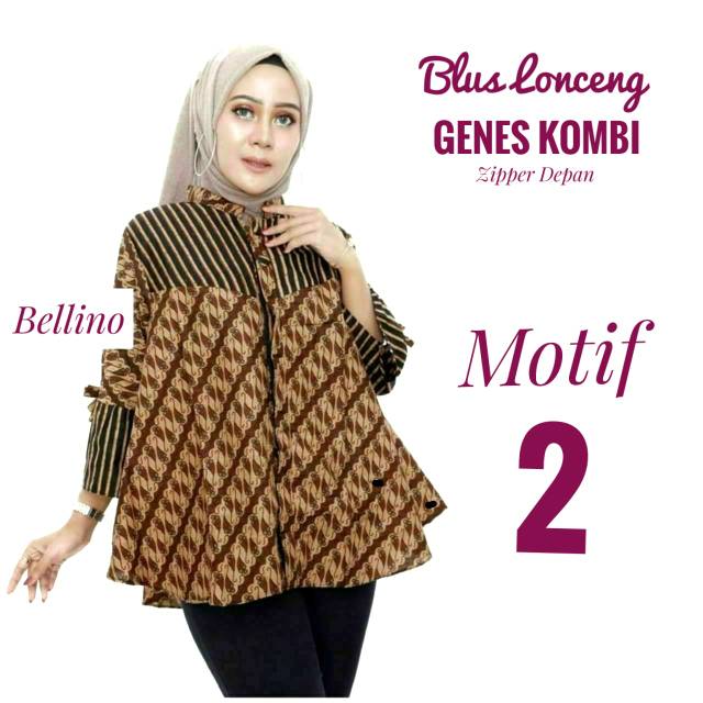 Bellino - Blouse Batik Lengan Terompet/ Baju Atasan Batik Wanita Kancing Depan/ Blus Batik kondangan-2