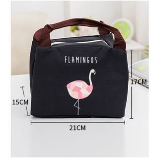 Lunch Bag Cooler Bag Motif Flamingo  Tas  Bekal Makanan 