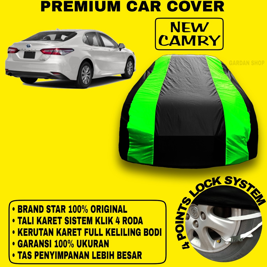 Body Cover NEW CAMRY Sarung Strip HIJAU Penutup Pelindung Bodi Mobil New Camry PREMIUM