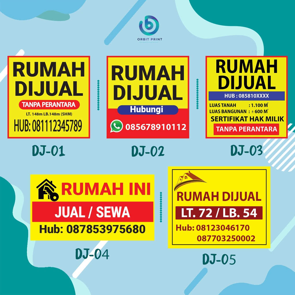 Cetak Banner Spanduk Rumah Dijual Custom