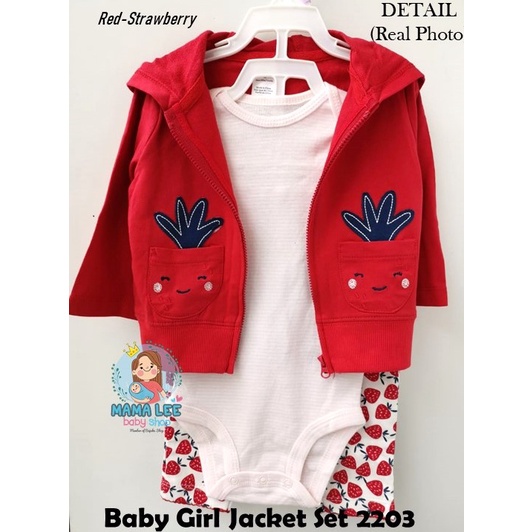 JACKET SET 3 IN 1 JC01  / BABY JACKET / JAKET BAYI / PAKAIAN BAYI JUMPER GIRL-4