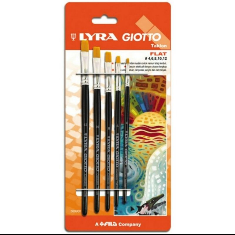

KUAS LUKIS LYRA GIOTTO TAKLON FLAT SET 5