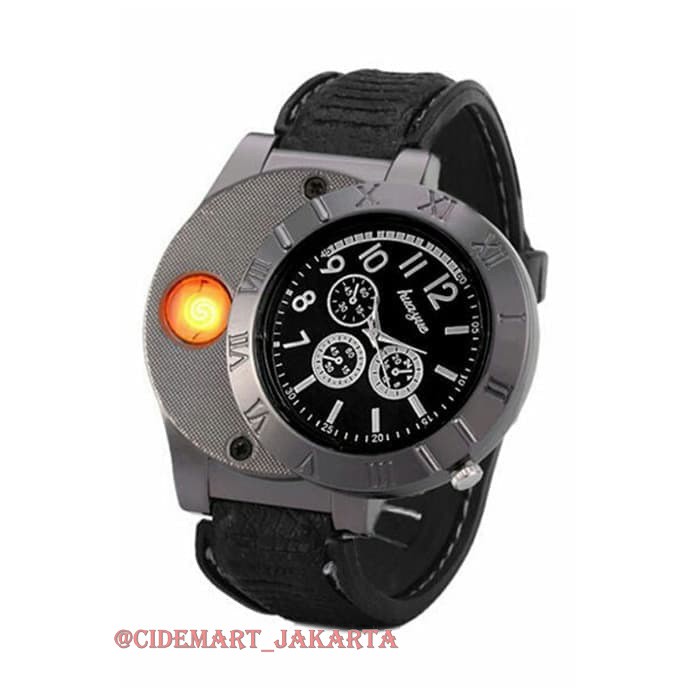 [ORIGINAL] JAM TANGAN KOREK ELEKTRIK THE LIGHTER WATCH PREMIUM WITH SPECIAL BOX