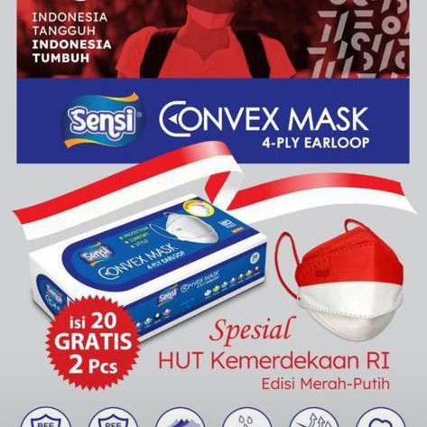 Masker Sensi Convex 4ply Earloop isi 20 pcs