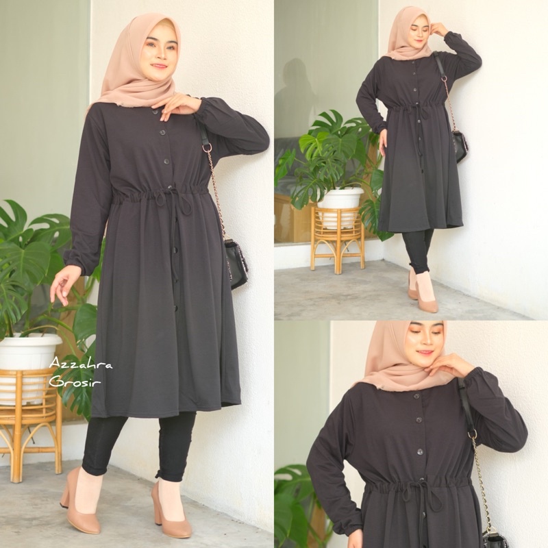 Piko Tunik - LD105 Busui Tunik Babyterry Import / Serut Pinggang /  R.9 - 259-6055