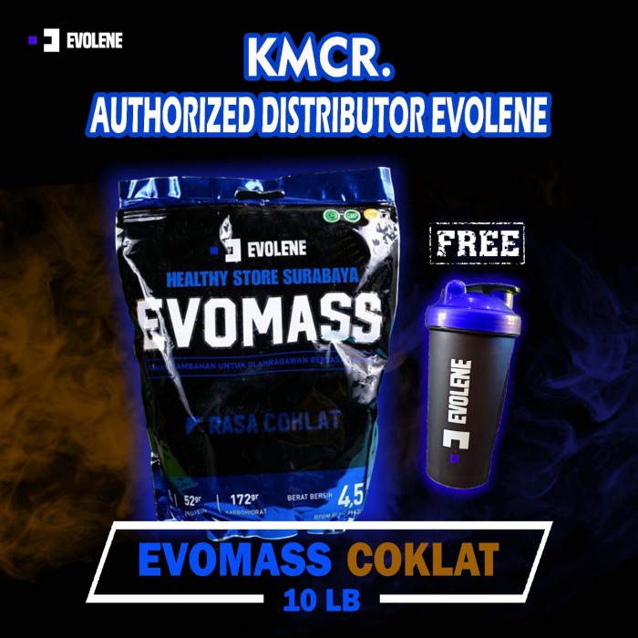 {cantikstore} SUSU EVOLENE EVO MASS 45 Kg  SHAKER - Coklat Diskon