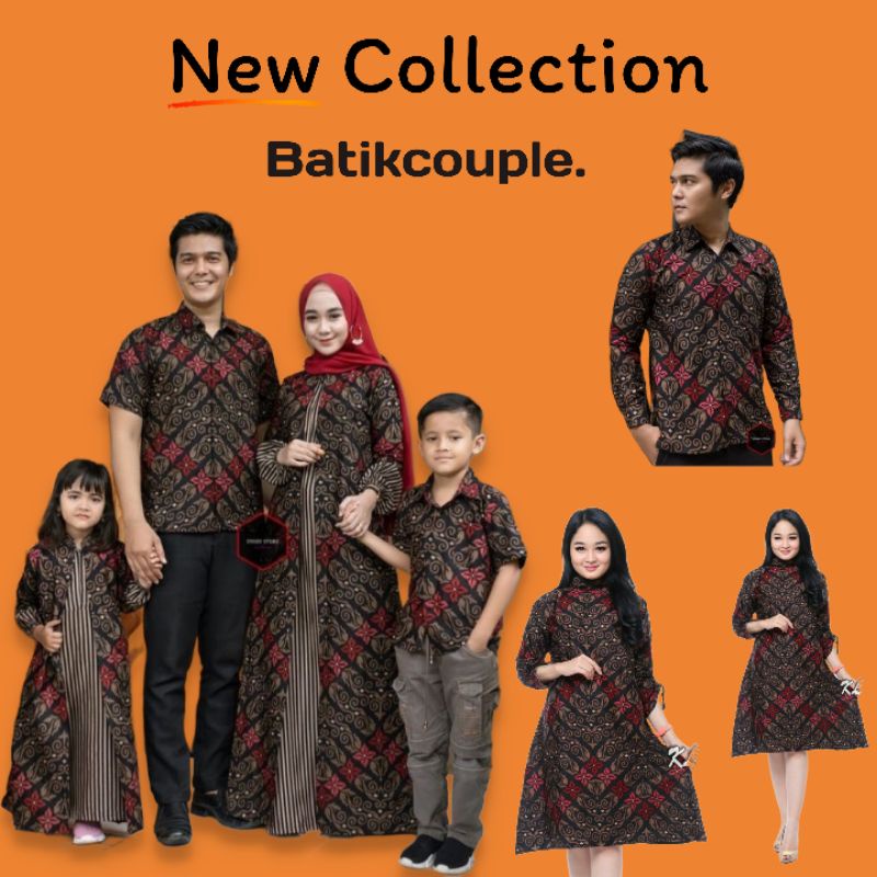 COUPEL GAMIS FAMILI Batik keluarga ,SARIMBIT IBU AYAH DAN ANAK