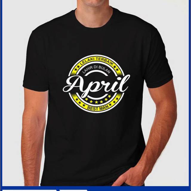 Kaos Distro laki-laki April 17. Cotton combed 30s. Kaos bulan april, kaos sablon. Kaos pria distro