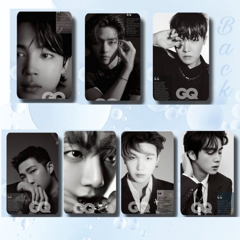 Ready Stock BTS Photocard 2 sisi Doff GQ 1 Set Pc Kpop Fanmade