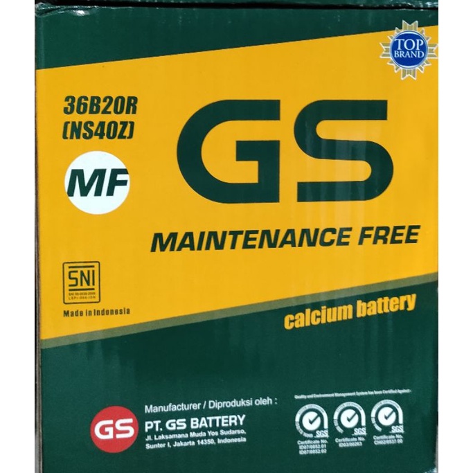 ACCU / AKI GS MAINTENANCE FREE NS40Z (36B20R)