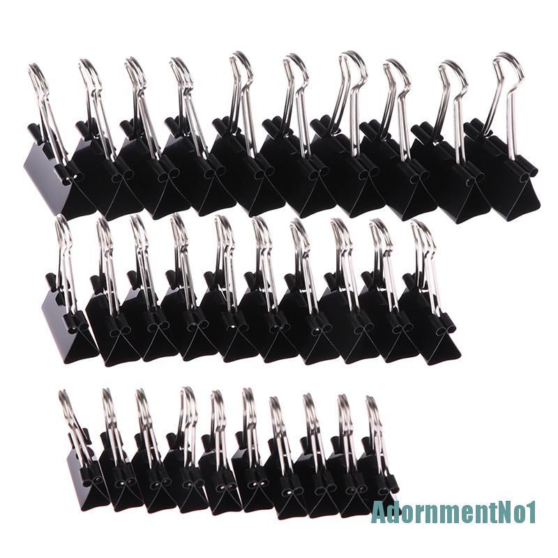 (AdornmentNo1) 10pcs Klip Binder Metal Warna Hitam