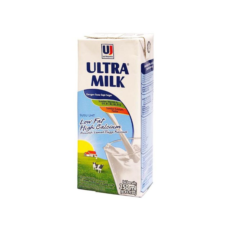 

Ultra Susu Cair Low Fat Hi-Calcium Plain 250Nl