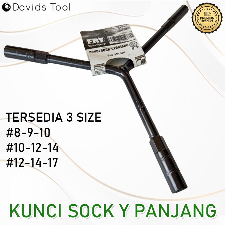 Kunci Sok Y Sock Panjang Shock Hitam 10 12 14 mm Frt