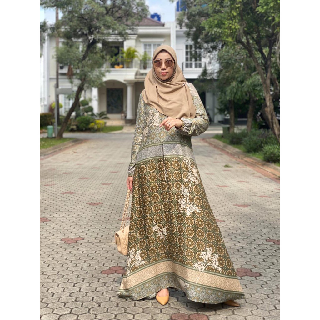 Fashion Muslim Dress Syari Gamis Muslim Terbaru Bahan Premuim Baju Gamis Wanita Elok Dress By Mdly
