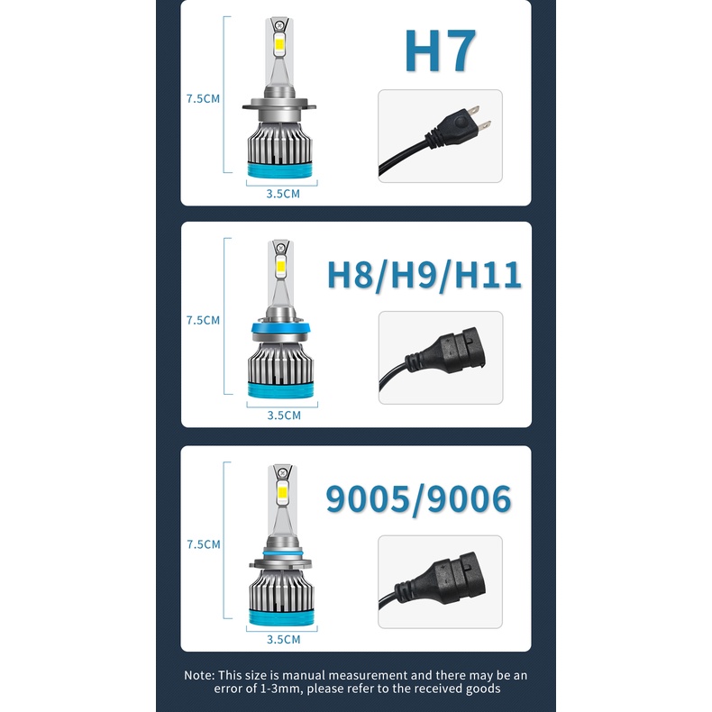 Night knight 100W Car LED Headlight Bulbs H4 Led Lamp CSP Chip 24000LM H7 H1 H8 H9 H11 9005 HB3 9006 HB4 Canbus Auto Fog Light