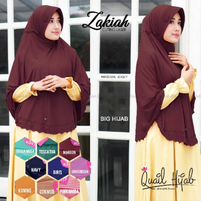 Zakiah cutting laser hijab quail