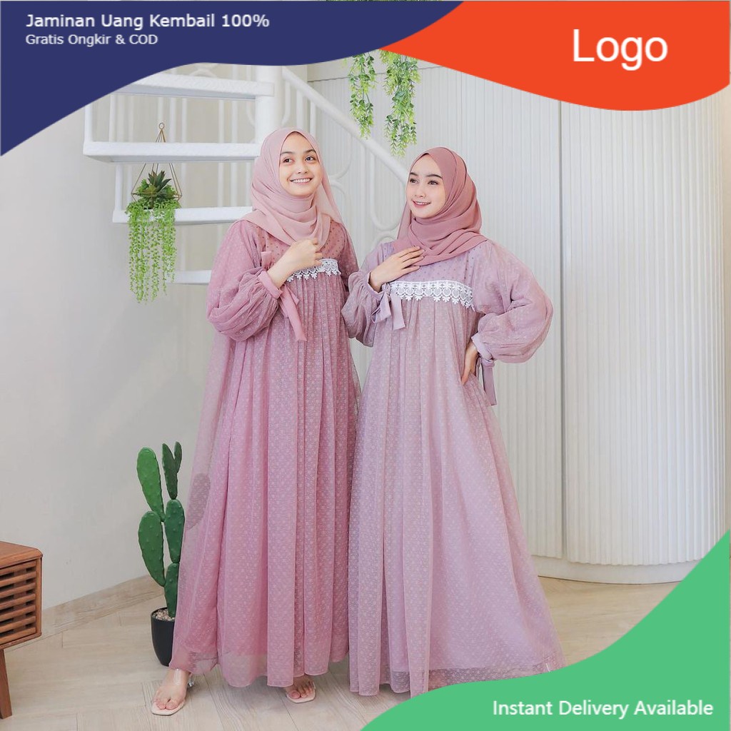 [ COD ] Ivora Dress PREMIUM TERMURAH Gamis Maxy Tile Dote Muslim Pesta Kondangan Lebaran Terlaris