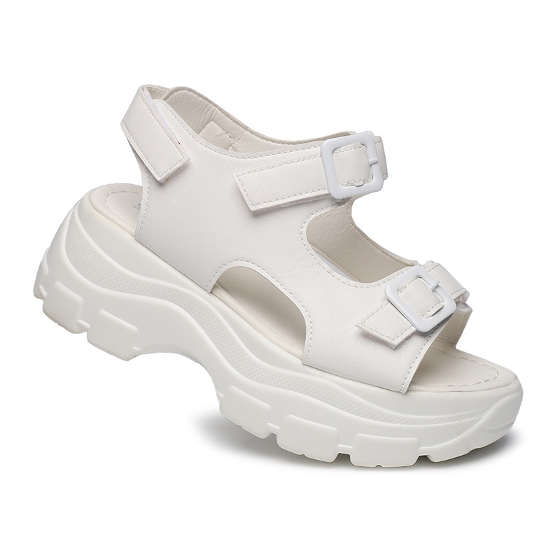 [GROSIR][COD] SEVEN_DAY SANDAL WEDGES WANITA KOREA IMPORT CASUAL SHOES PUTIH SVN-307