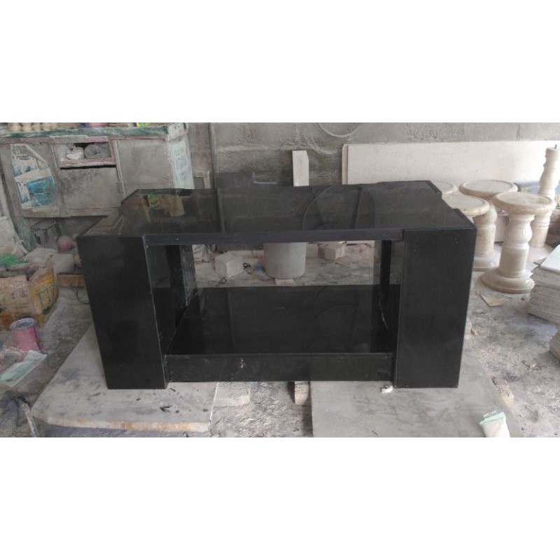 Meja Tamu Granit Abu2 Meja Granit Abu abu Kaki Kubus 4 Gratis Ongkir area jawa