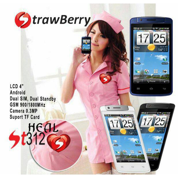 HP STRAWBERRY ST-312 / ST312 / ST 312 HEAL ANDROID || GARANSI 1 TAHUN
