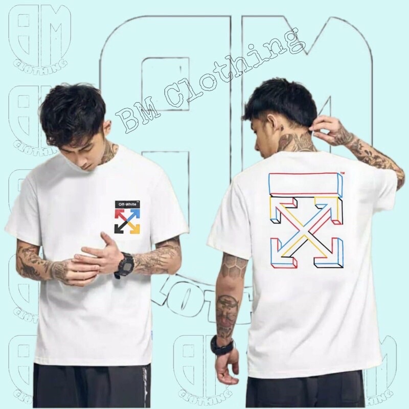 BAJU KAOS T SHIRT ATASAN DISTRO PRIA WANITA COWOK CEWEK OFF WHITE OFFWHITE ORIGINAL KEREN MURAH ORI