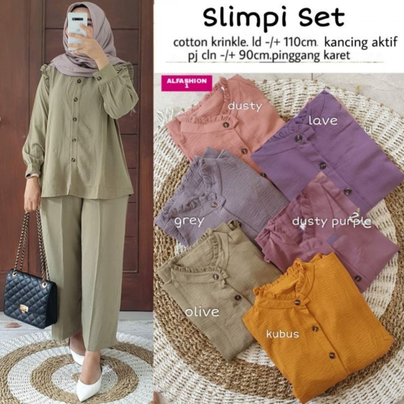 [BISA COD]SLIMPI SET/SETELAN AIRFLOW CRINKLE