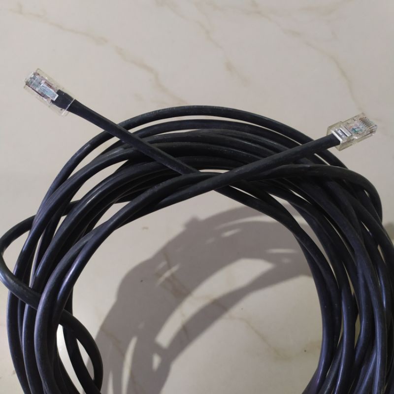 Kabel LAN CAT 5E Untuk Sambungan Internet Support Modem Outdoor 15M Sudah Terpasang Konektor RJ45