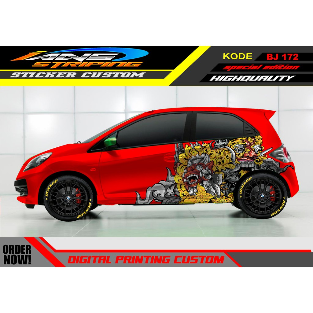 DECAL STICKER MOBIL BRIO / STICKER HONDA JAZZ / STICKER DECAL MOBIL JAZZ / DECAL STICKER MOBIL HONDA