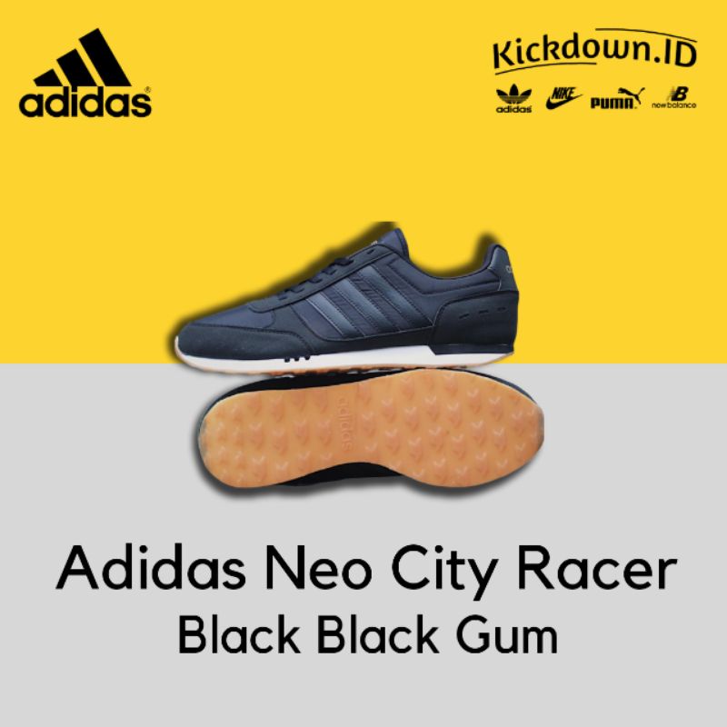 Adidas Neo City Racer Black Black Gum Original BNWB BNIB / Sepatu Casual Pria Premium Original