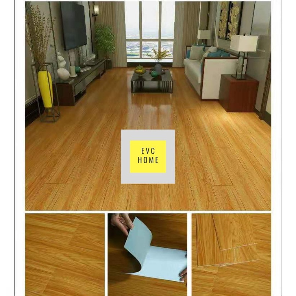 EVCHOME 91,5CM x 15,2CM Foam Vinyl Sticker/Plafon PVC/ Vinyl Floor/ Wallpaper stiker lantai kayu
