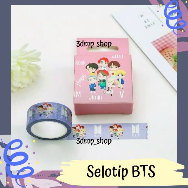 selotip isolasi washi tape bt21 bts pop up kpop v suga jhope taehyung jungkook