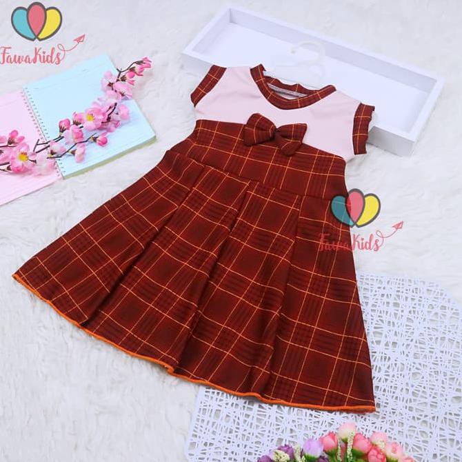 Dress Aila 2-3 Tahun / Dres Yukensi Motif Model Baju Anak Perempuan