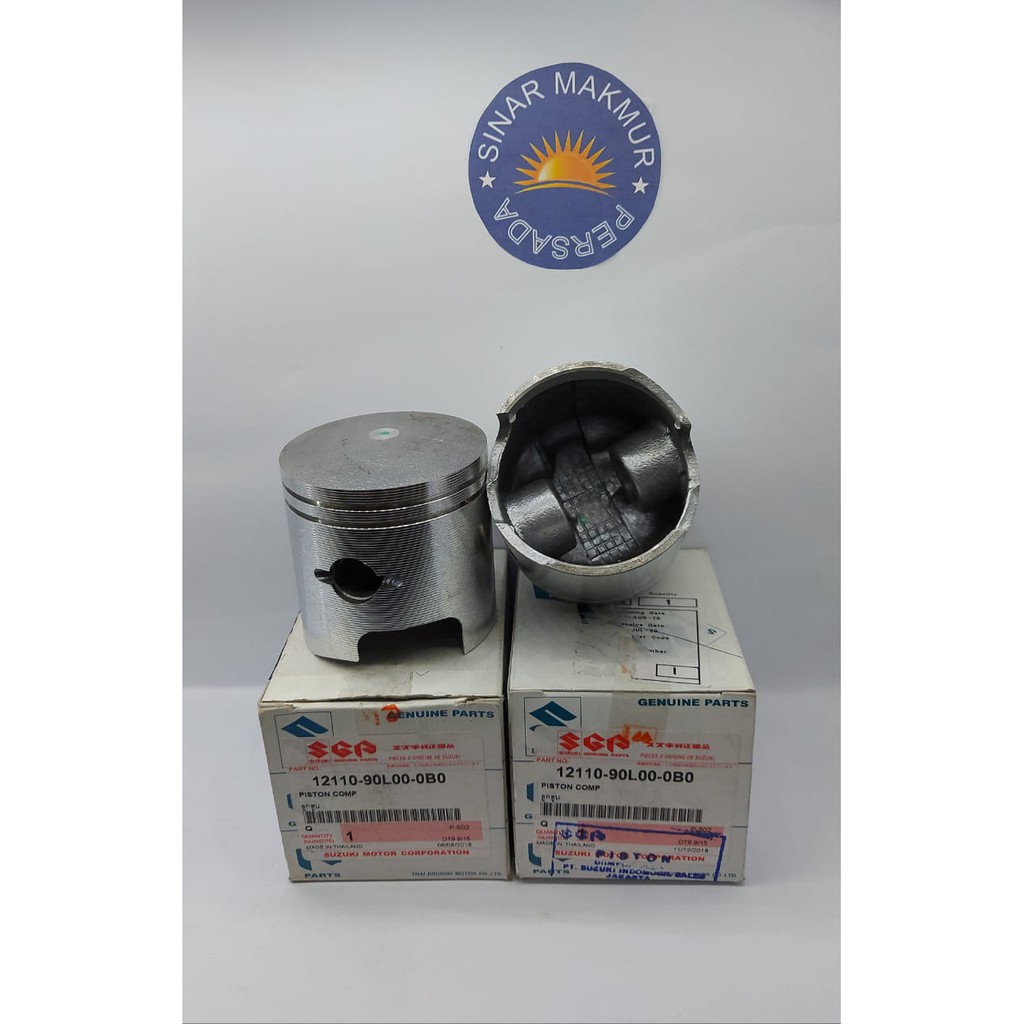 PISTON (12110-90L00-0B0) MESIN TEMPEL SUZUKI 15 PK 2 TAK ORI/ASLI