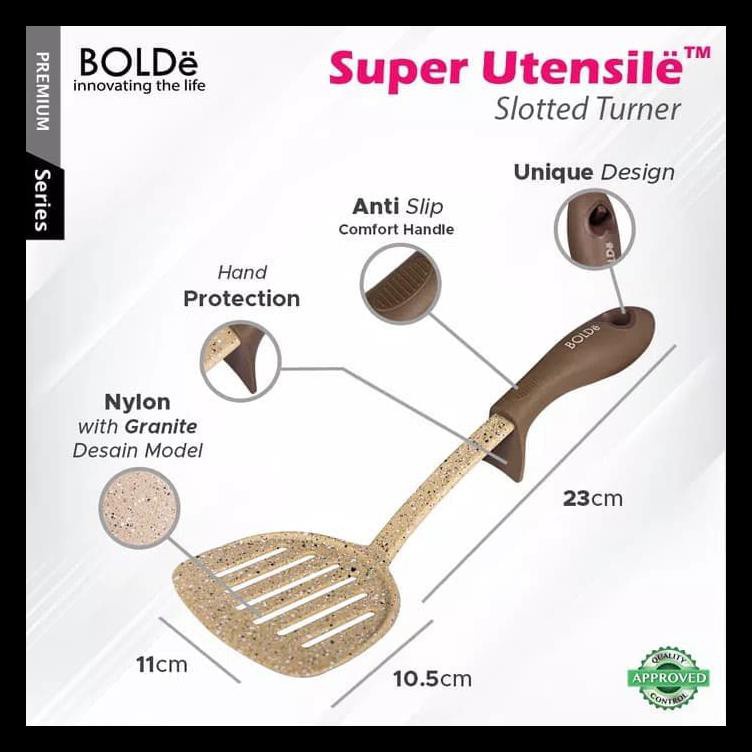 BOLDe Super Utensile Spatula / Slotted Turner / Spoon / Skimmer / Soup Ladle / whisk Irus Sutil