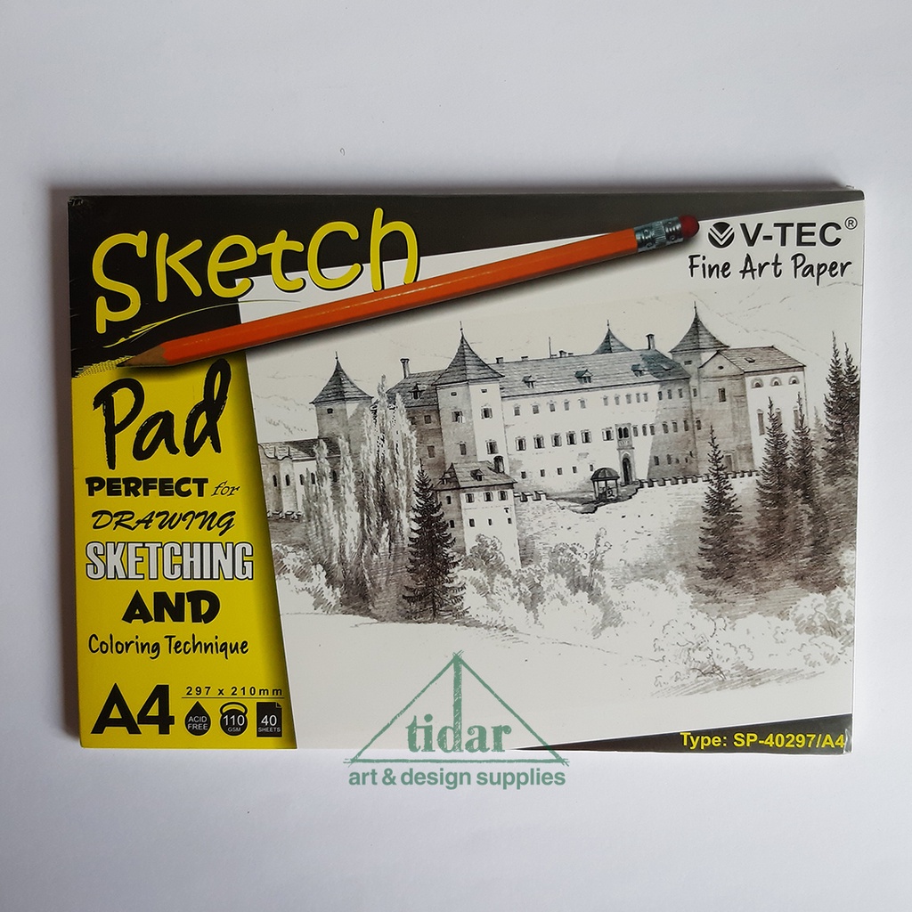 

V-Tec Sketch Pad A4 110 gsm - Buku Gambar / Drawing / Sketch Book