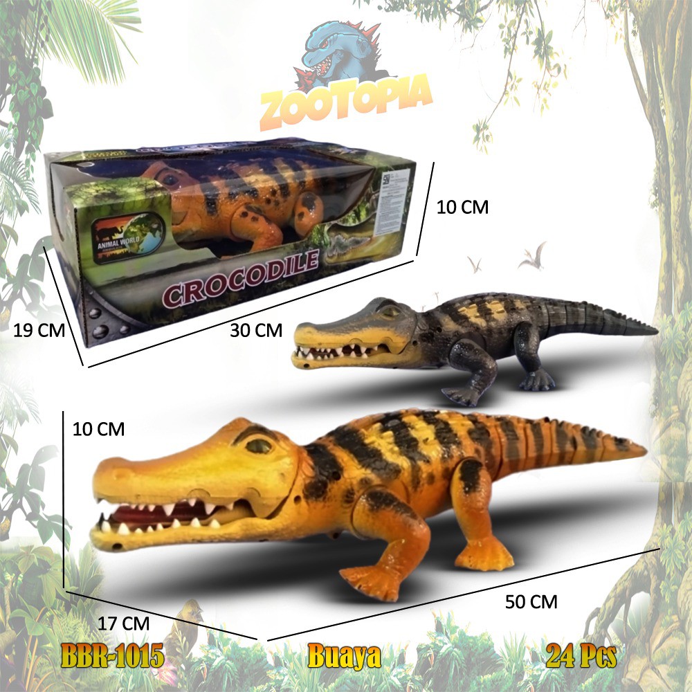 PROMO BBR1005 BRO1015 ZBBR1115 Buaya Crocodile / Iguana Hewan Binatang Baterai Mainan Anak Edukatif Animal