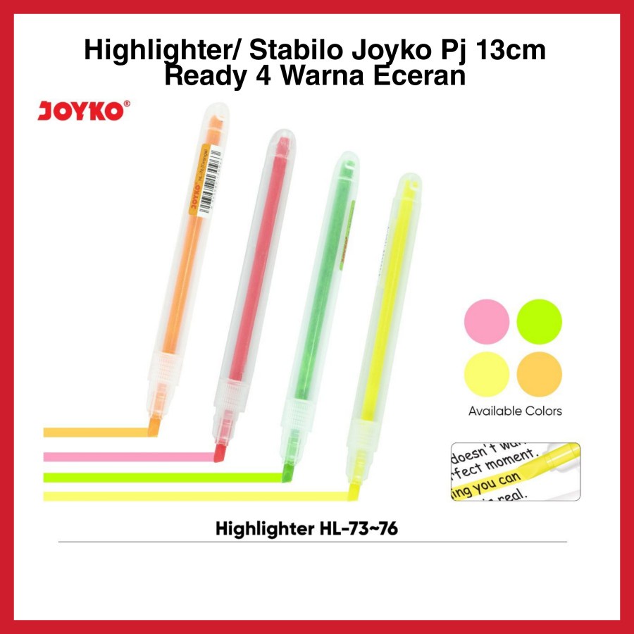 

HIGHLIGHTER STABILO PENANDA WARNA JOYKO HL-73-76