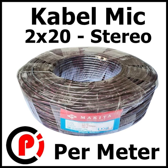 Kabel Mic Stereo Isi 3 Ukuran 2 x 20 Per 1 Meter