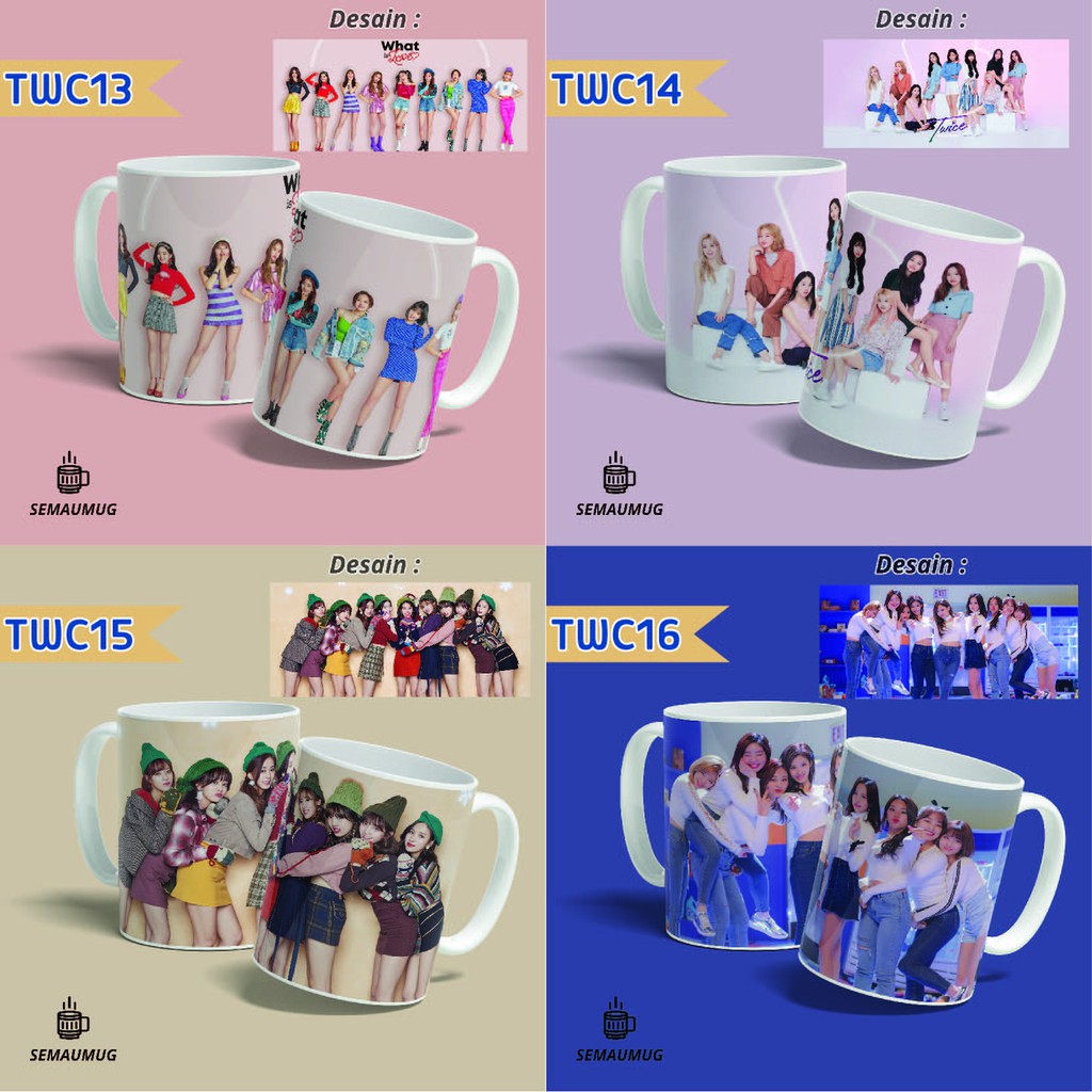 MUG TWICE JIHYO MINA NAYEON TZUYU KADO KPOP GELAS CANGKIR  PRINT CUSTOM SEMAUMUG