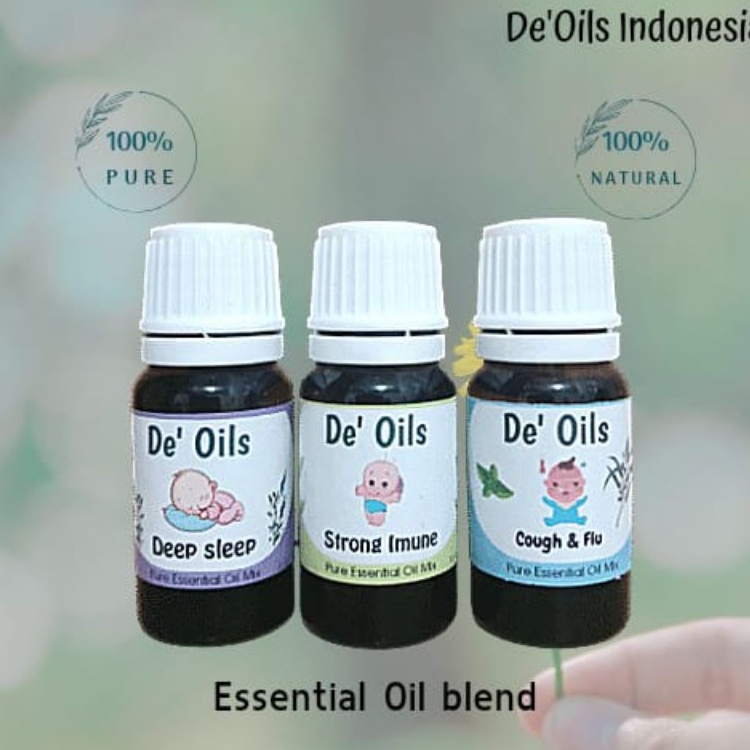 De'Oils Essensial Oil Murni Berkualitas satu paket 3 botol Aromateraphy difuser Humidifier Pure Essential Oil