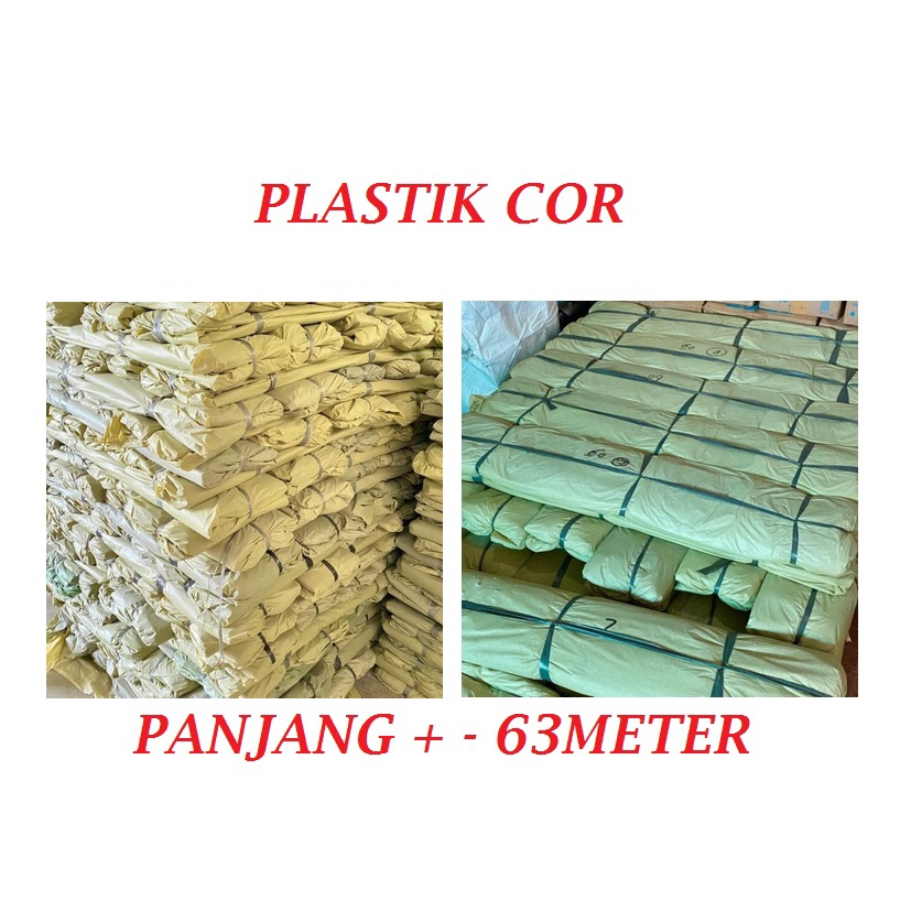 Plastik Cor / Plastik Bangunan / Plastik Cor hijau Butek ukuran - + 63 Meter