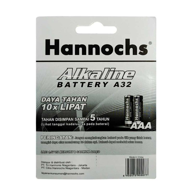 Baterai / Battery Hannochs Alkaline AAA/A3 - 2 Pcs