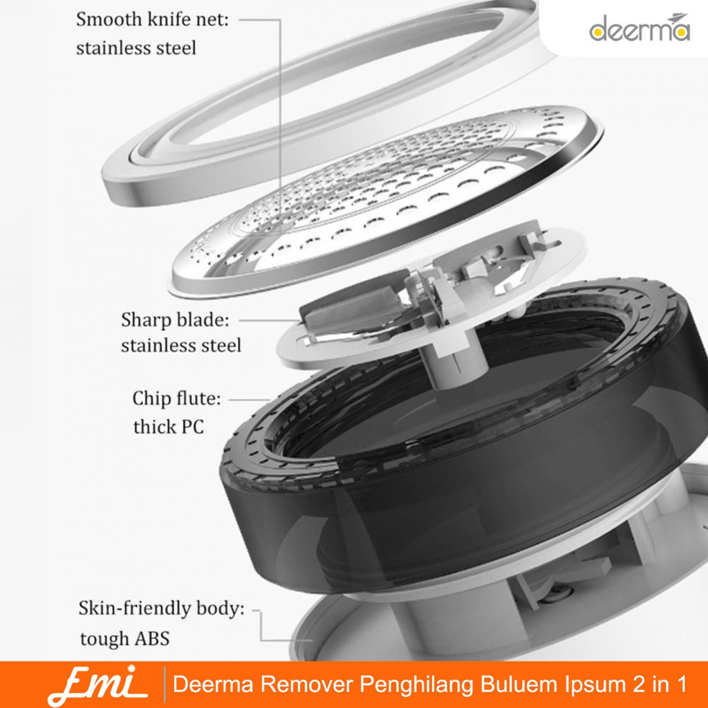 Deerma DEM-MQ811Y Portable Lint Remover Penghilang Bulu Serat Kain