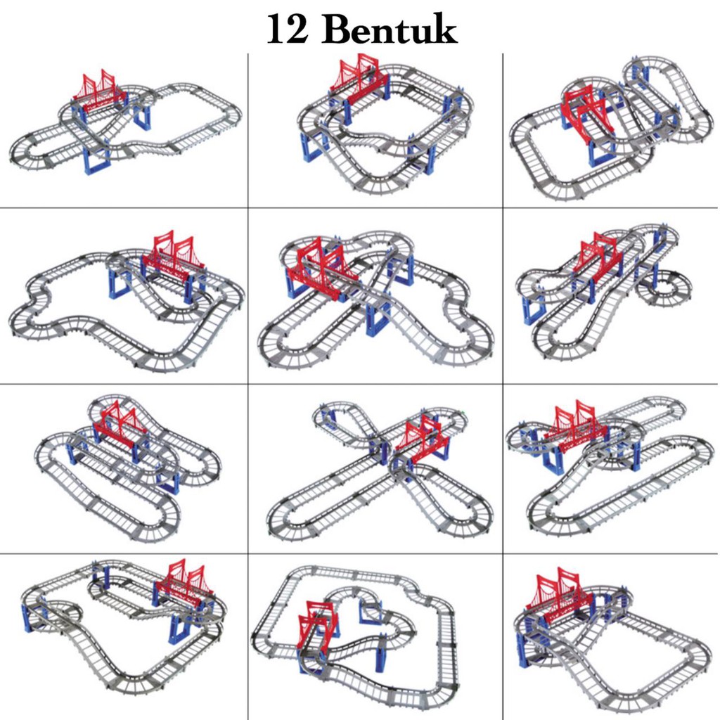 [FUNNY] 90Pcs Mainan Anak Edukasi Track Mobil / Mainan Jalur Kereta Api Bisa Bongkar Pasang / Mobil-Mobilan