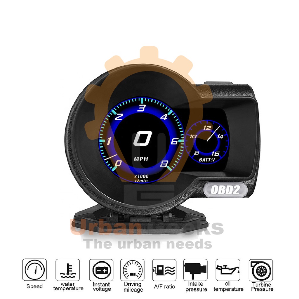 Head Up Display F8 Plus HUD OBD2 SPEEDOMETER DIGITAL OBD