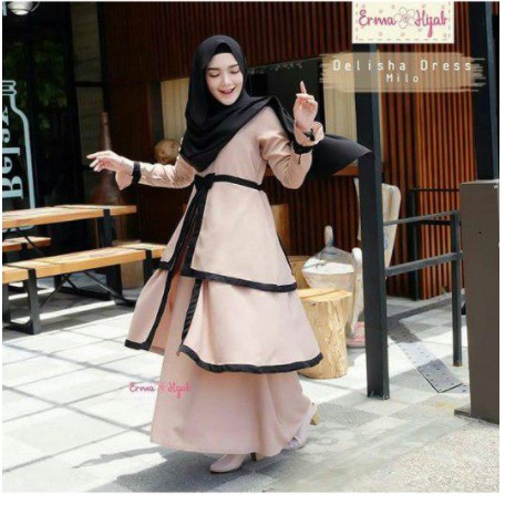 Baju Gamis Muslim Terbaru 2020 2021 Model Baju Pesta Wanita kekinian Bahan Velvet Kondangan remaja